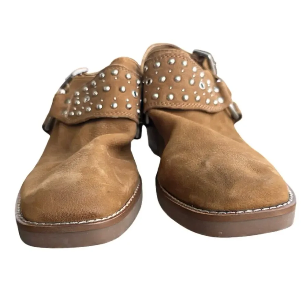 Lucky Brand Kalv Studded Leather Mules Dark Natural Size 7.5 - Picture 4 of 7